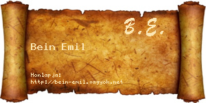 Bein Emil névjegykártya