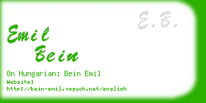 emil bein business card